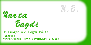marta bagdi business card